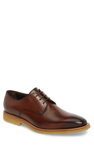 To Boot New York Caruso Plain Toe Derby In Chestnut Leather