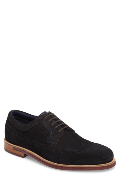 Ted Baker Delanis Wingtip In Dark Blue Leather/ Suede | ModeSens