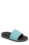 Calvin Klein Men's Mackee Tumbled Smooth Leather Slides Men's Shoes In Cadet Blue
