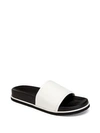 Calvin Klein Men's Mackee Tumbled Smooth Leather Slides Men's Shoes In White