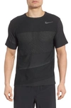 Nike Crewneck Mesh T-shirt In Black/ White/ Mtlc Hematite