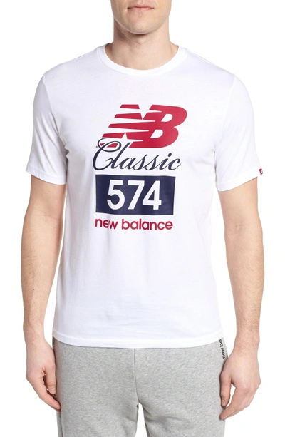New Balance Athletics Classic 574 Crewneck T-shirt In White | ModeSens