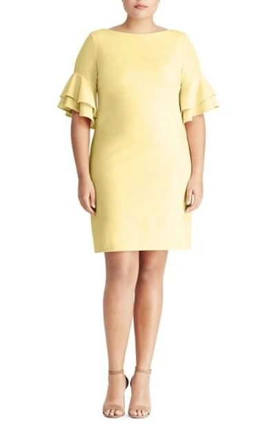 Lauren Ralph Lauren Silvana Ruffle Sleeve Sheath Dress In Island Yellow