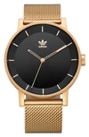 Adidas Originals District Milanese Bracelet Watch, 40mm In Gold/ Black