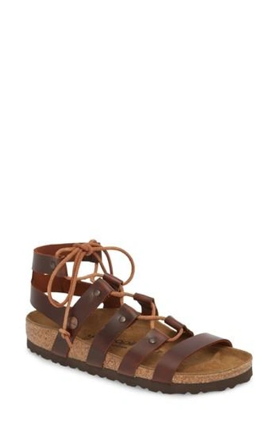 Birkenstock Cleo Gladiator Sandal In Cognac Leather