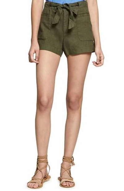 Sanctuary Sasha Linen Utility Shorts In Dark Cadet