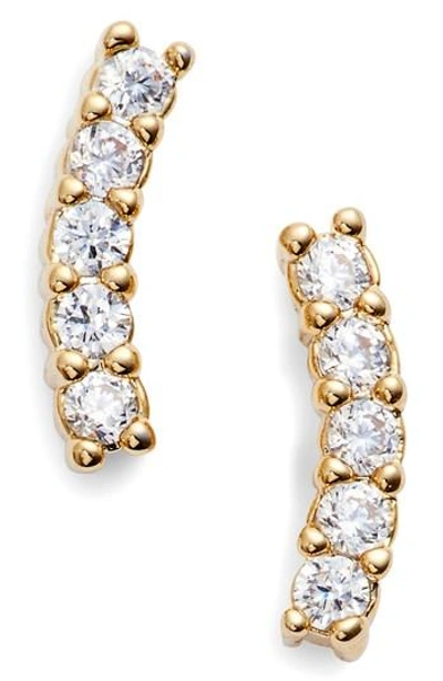 Five And Two Meg Crystal Ear Crawlers In Gold