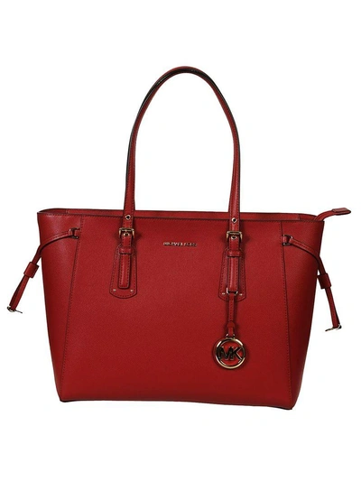 Michael Kors Voyager Tote In Red