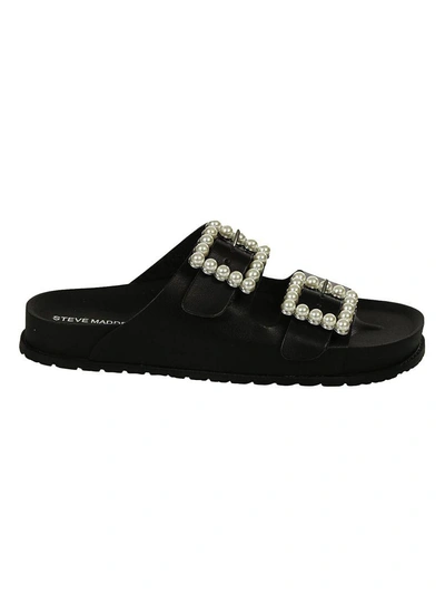 Steve Madden Bubbles Beaded Sliders In Black