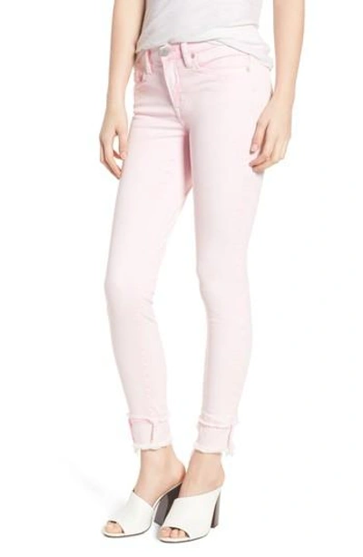 Blanknyc The Reade Classic Raw Hem Skinny Jeans In Pink