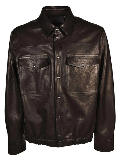 Neil Barrett Leather Jacket In Nero