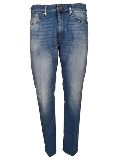 Incotex Slim-fit Denim Jeans In Blu Lavato