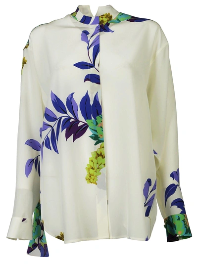 Etro Floral Print Shirt In Bianco