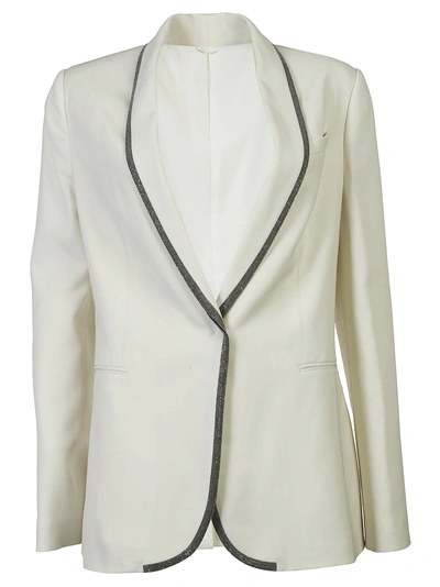 Brunello Cucinelli Branded Tuxedo In Bianco