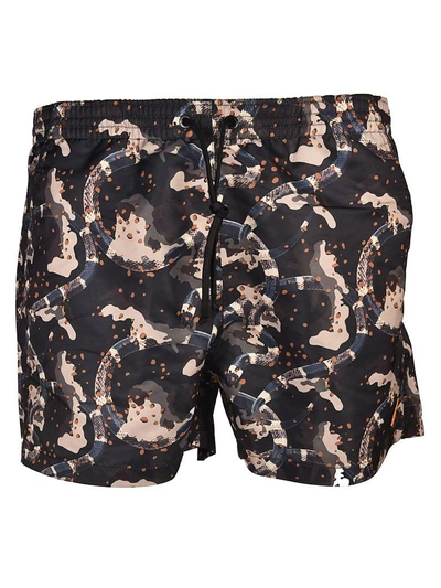 Marcelo Burlon County Of Milan Camouflage Swim Shorts In Verde