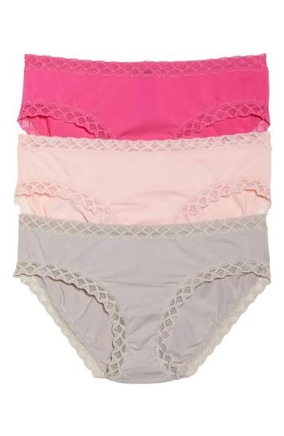 Natori Bliss Girl Briefss, Set Of 3 In Pink/creamsicle/cocoon