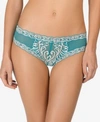 Natori Feathers Low-rise Sheer Hipster 753023 In Turquoise/ Moonlight