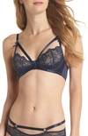 Dita Von Teese Madame X Lace Underwire Bra In Navy