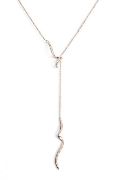 Nadri Citron Crystal Y-necklace In Rose Gold