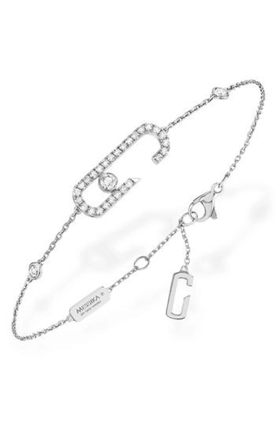 Messika Move Addiction By Gigi Hadid Diamond Pave Line Bracelet In White Gold