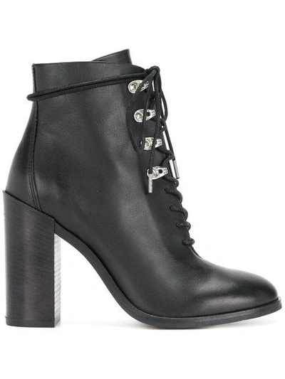 Diesel Hiking Style Heeled Boots In Black