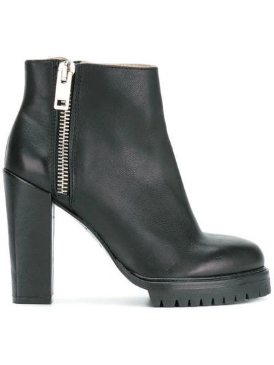 Diesel Zip Heeled Ankle Boots In Black