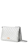 Mz Wallace Large Crosby Pippa In Oyster Metallic/silver