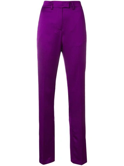 Msgm Straight-leg Trousers - Pink & Purple