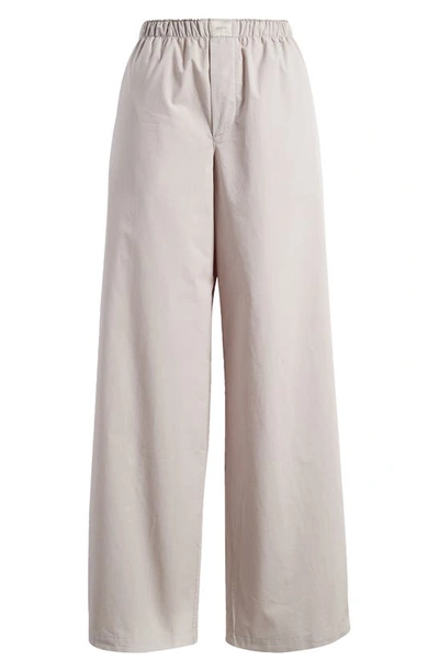 Skims Gender Inclusive Cotton Poplin Pajama Pants In Silver