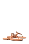 Tory Burch Metal Miller Leather Sandal In Tan/ Rose Gold