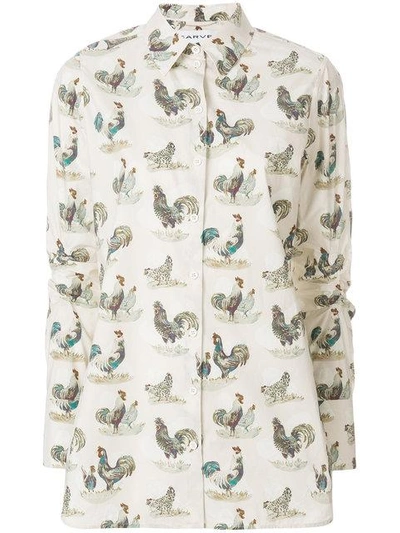 Carven Print Long-sleeve Shirt In Neutrals