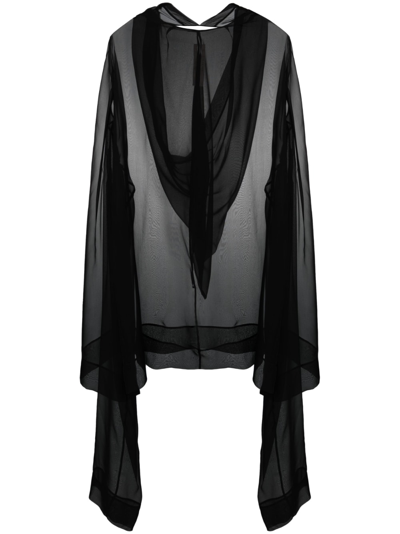 Rick Owens Flyproof Silk Tunic In Black
