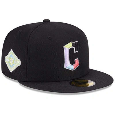 New Era Black Cleveland Guardians Multi-color Pack 59fifty Fitted Hat