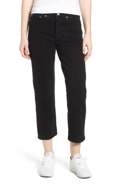 Levi's Wedgie High Waist Straight Jeans In Black Sprout