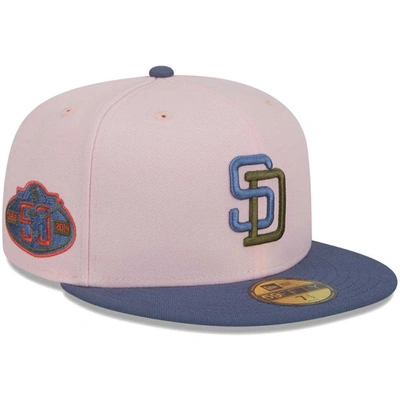New Era Men's  Pink, Blue San Diego Padres Olive Undervisor 59fifty Fitted Hat In Pink,blue