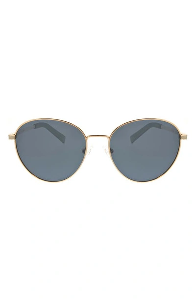 Hurley 59mm Polarized Round Sunglasses In Gold