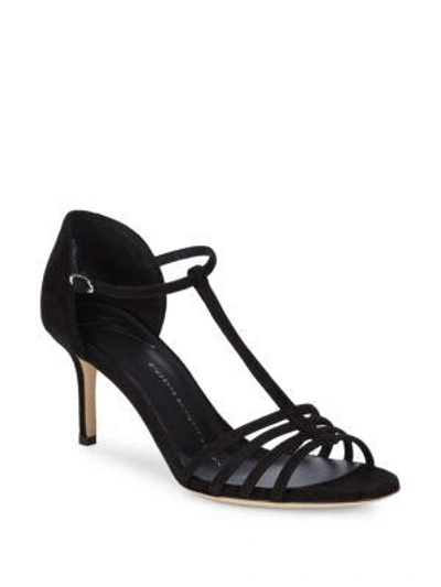 Giuseppe Zanotti Leather Ankle-strap Open-toe Sandals In Black