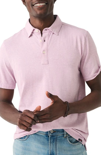 Faherty Movement Polo Shirt In Lavender Melange