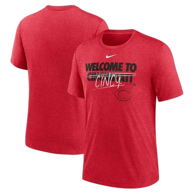 Nike Heather Red Cincinnati Reds Home Spin Tri-blend T-shirt