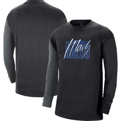 Nike Black Dallas Mavericks Courtside Versus Flight Max90 Long Sleeve T-shirt