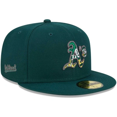 New Era Green Oakland Athletics Script Fill 59fifty Fitted Hat