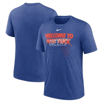Nike Heather Royal New York Mets Home Spin Tri-blend T-shirt