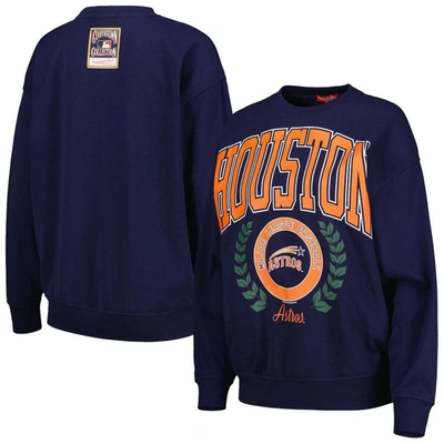 Mitchell & Ness Women's  Navy Houston Astros Logo Lt 2.0 Pullover Sweatshirt