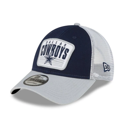 New Era Men's  Navy, Gray Dallas Cowboys Patch Two-tone 9forty Snapback Hat In Navy,gray