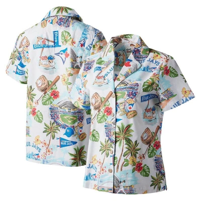 Reyn Spooner White Toronto Blue Jays Scenic Camp Button-up Shirt