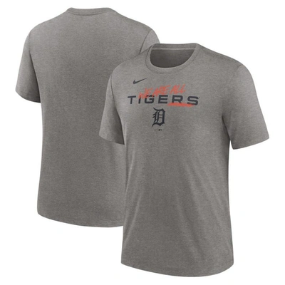Nike Heather Charcoal Detroit Tigers We Are All Tri-blend T-shirt In Heather Grey