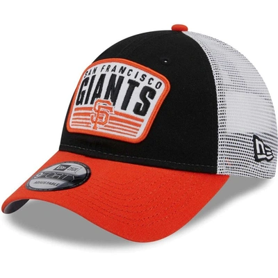 New Era Kids' Youth  Black San Francisco Giants Patch Trucker 9forty Snapback Hat