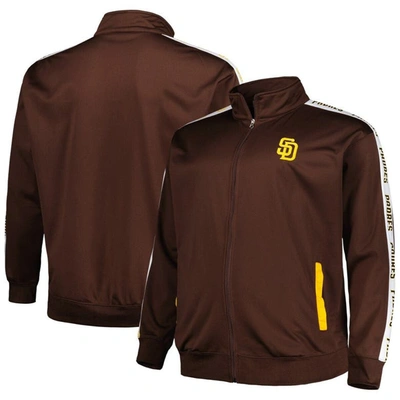 Profile Men's Brown San Diego Padres Big And Tall Tricot Track Full-zip Jacket