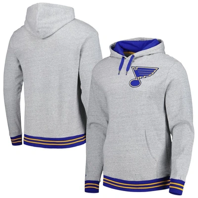 Mitchell & Ness Men's  Heather Gray St. Louis Blues Classic French Terry Pullover Hoodie