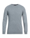 Alpha Studio Man Sweater Light Grey Size S Viscose, Nylon, Wool, Cashmere, Polyester In Blue